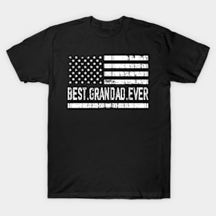 Father's Day Best Grandad Ever with US American Flag T-Shirt